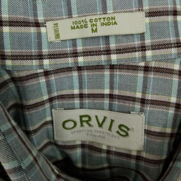 ORVIS Men's Long Sleeve Button Front Plaid Sz M - Picture 4 of 5
